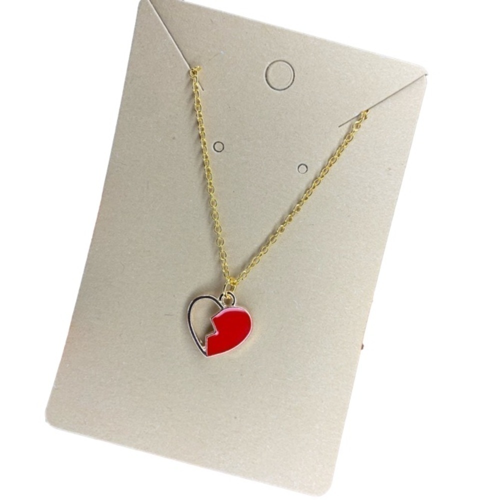Red broken heart necklace
